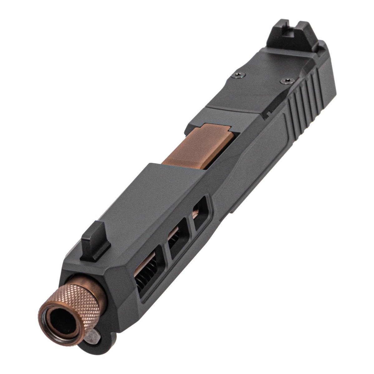 PSA Dagger Complete SW1 RMR Slide Assembly W/Copper Threaded Fluted Barrel, Gray - Palmetto State Armory