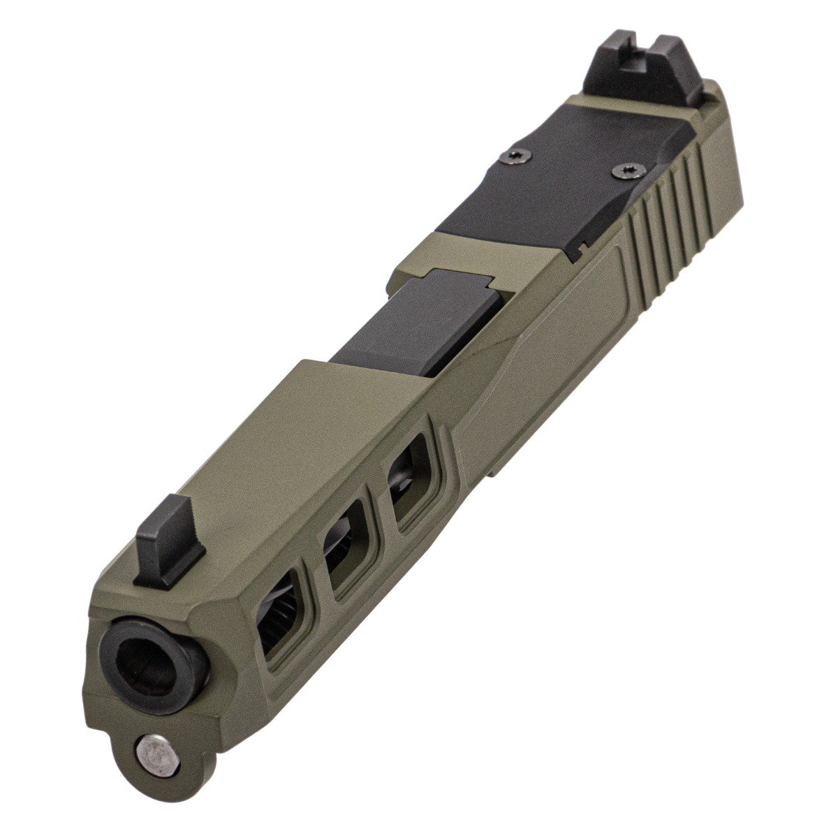 PSA Dagger Complete SW3 RMR Slide Assembly W/Non-Threaded Spiral Fluted Barrel, Sniper Green - Palmetto State Armory