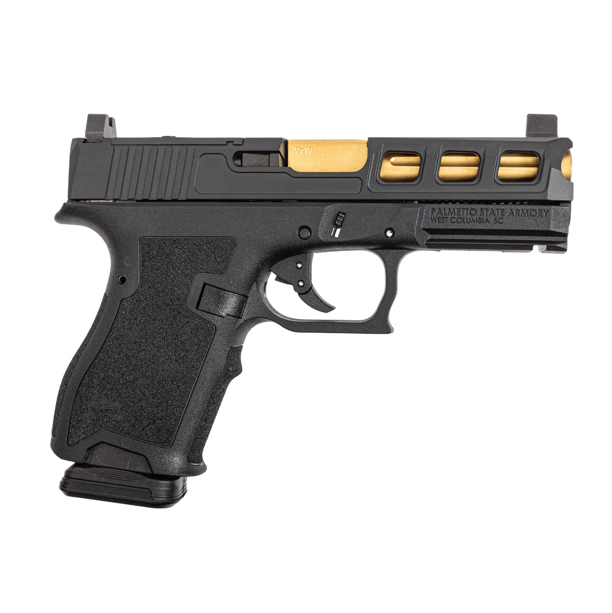 PSA Dagger Complete SW3 RMR Pistol W/TiN Fluted Non-Threaded Barrel, Black - Palmetto State Armory
