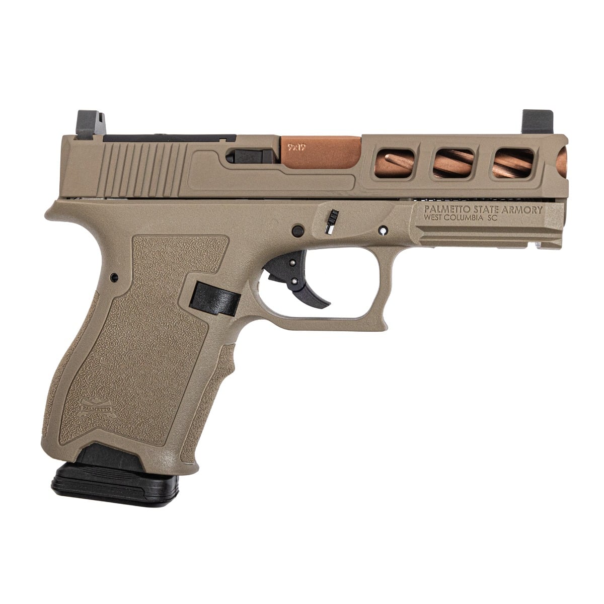 PSA Dagger Complete SW3 RMR Pistol W/Copper Spiral Fluted Non-Threaded Barrel, Flat Dark Earth