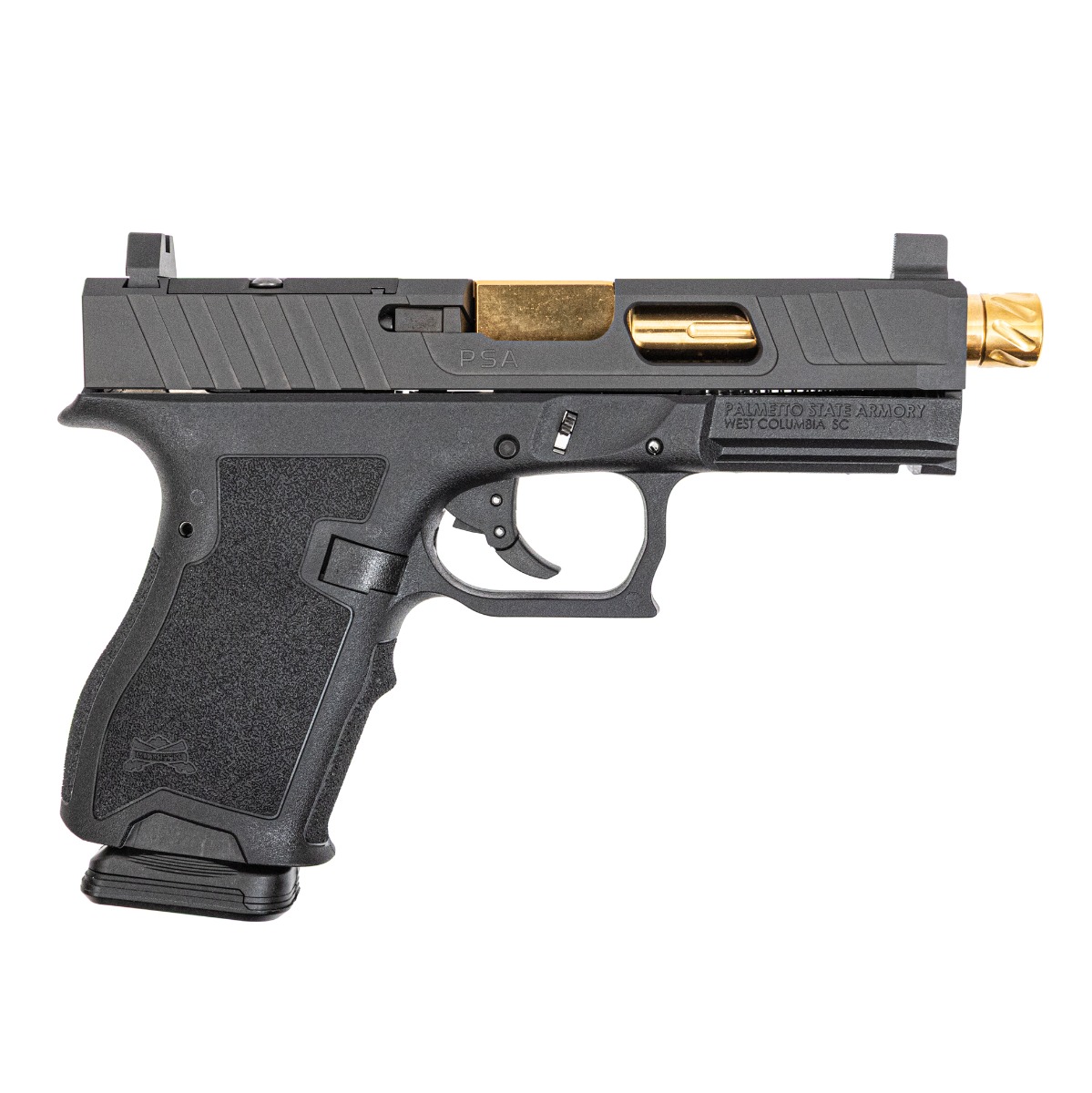 PSA Custom Compact Dagger RMR Pistol With Threaded TiN Barrel, Black - Psa Custom