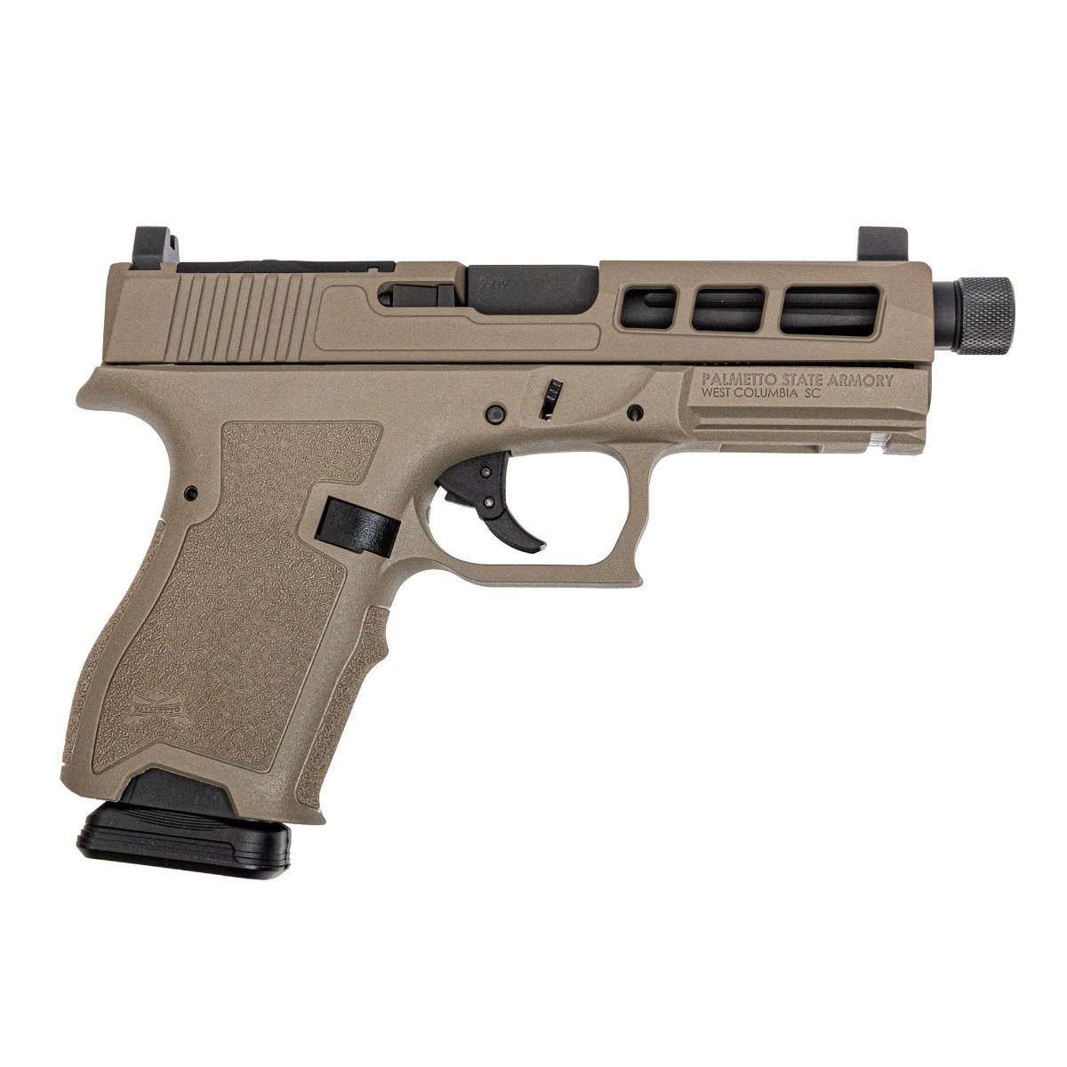 PSA Dagger Complete SW1 RMR Pistol With Black Fluted Threaded Barrel, FDE - Palmetto State Armory