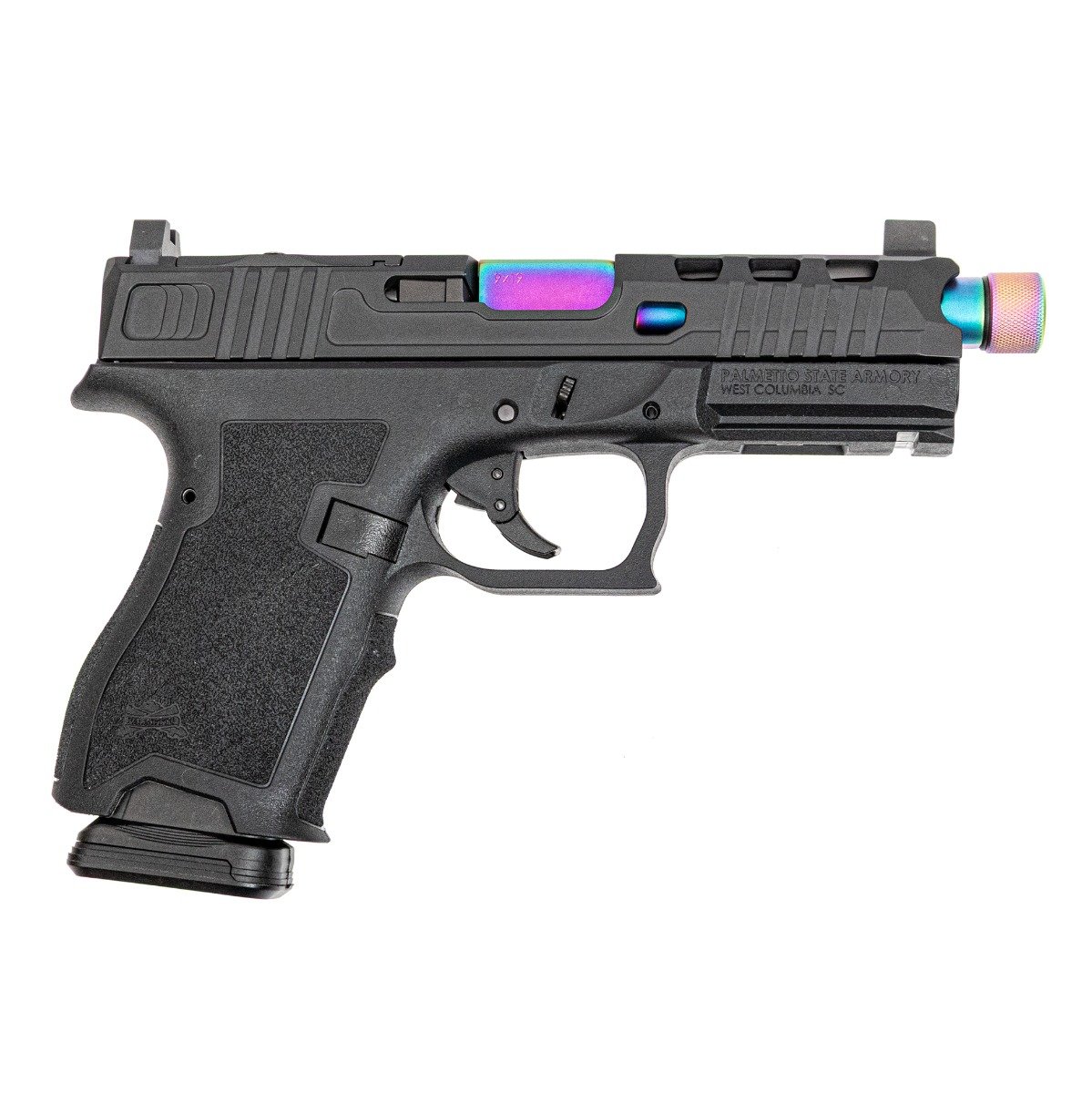 PSA Dagger Complete SWR RMR Pistol With Threaded Spiral Chameleon Fluted Barrel, Black - Palmetto State Armory
