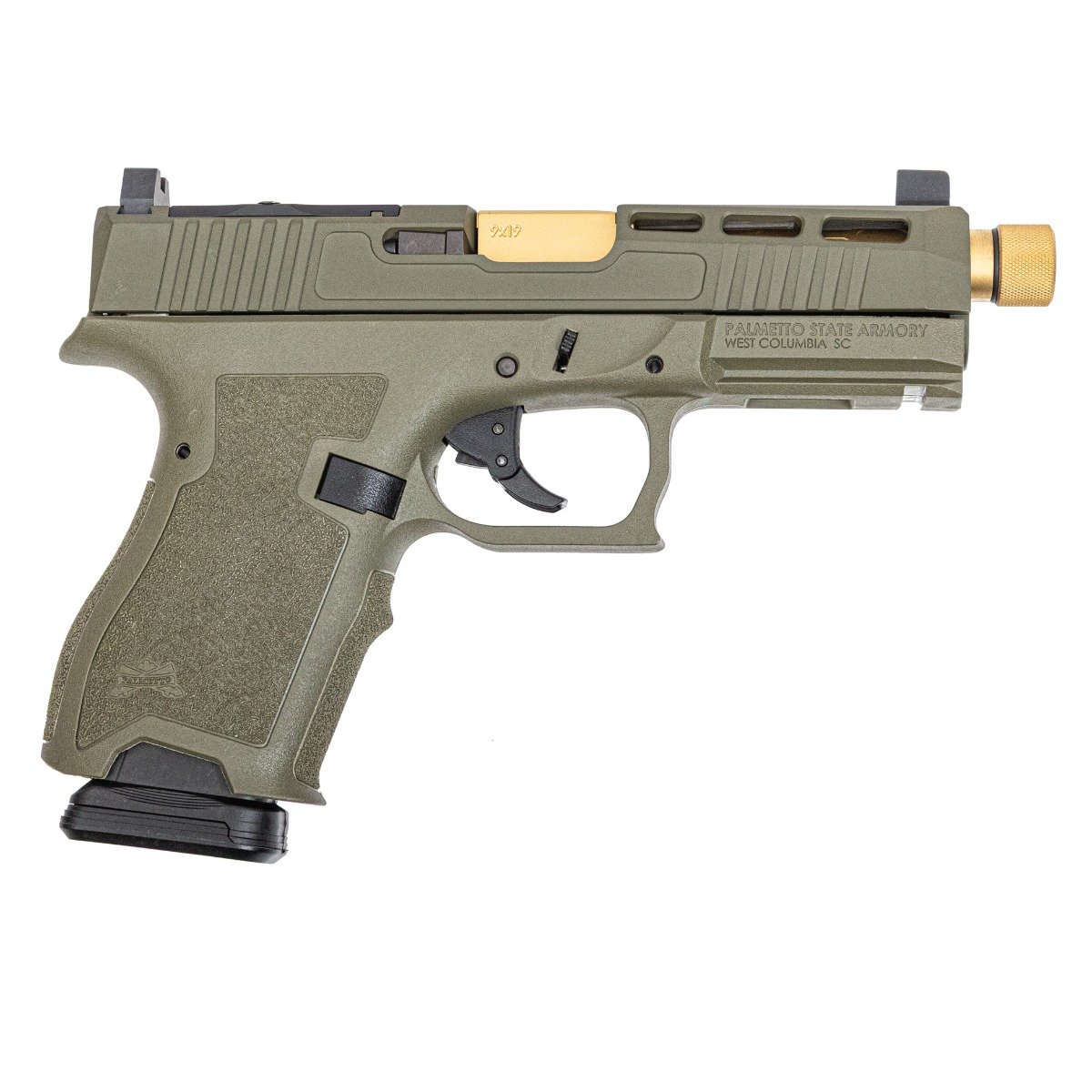 PSA Dagger Complete SW2 RMR Pistol With Threaded Honeycomb TiN Barrel, Sniper Green - Palmetto State Armory