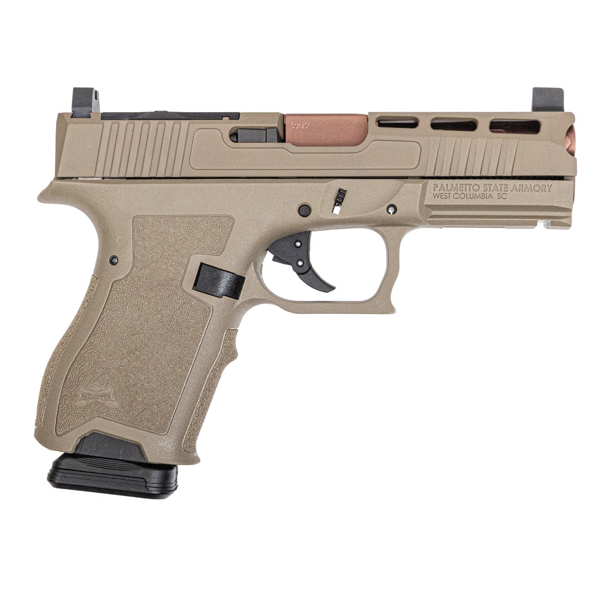 PSA Dagger Complete SW4 RMR Pistol With Non-Threaded Honeycomb Copper Barrel, FDE - Palmetto State Armory