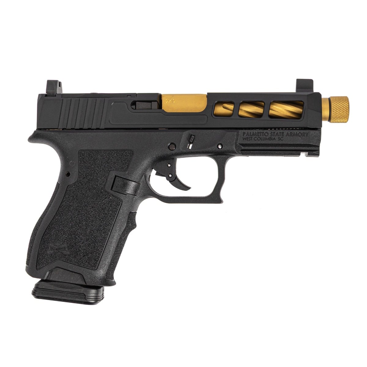 PSA Dagger Compact 9mm Pistol With SW1 RMR Slide & TiN Spiral Fluted Threaded Barrel, Black