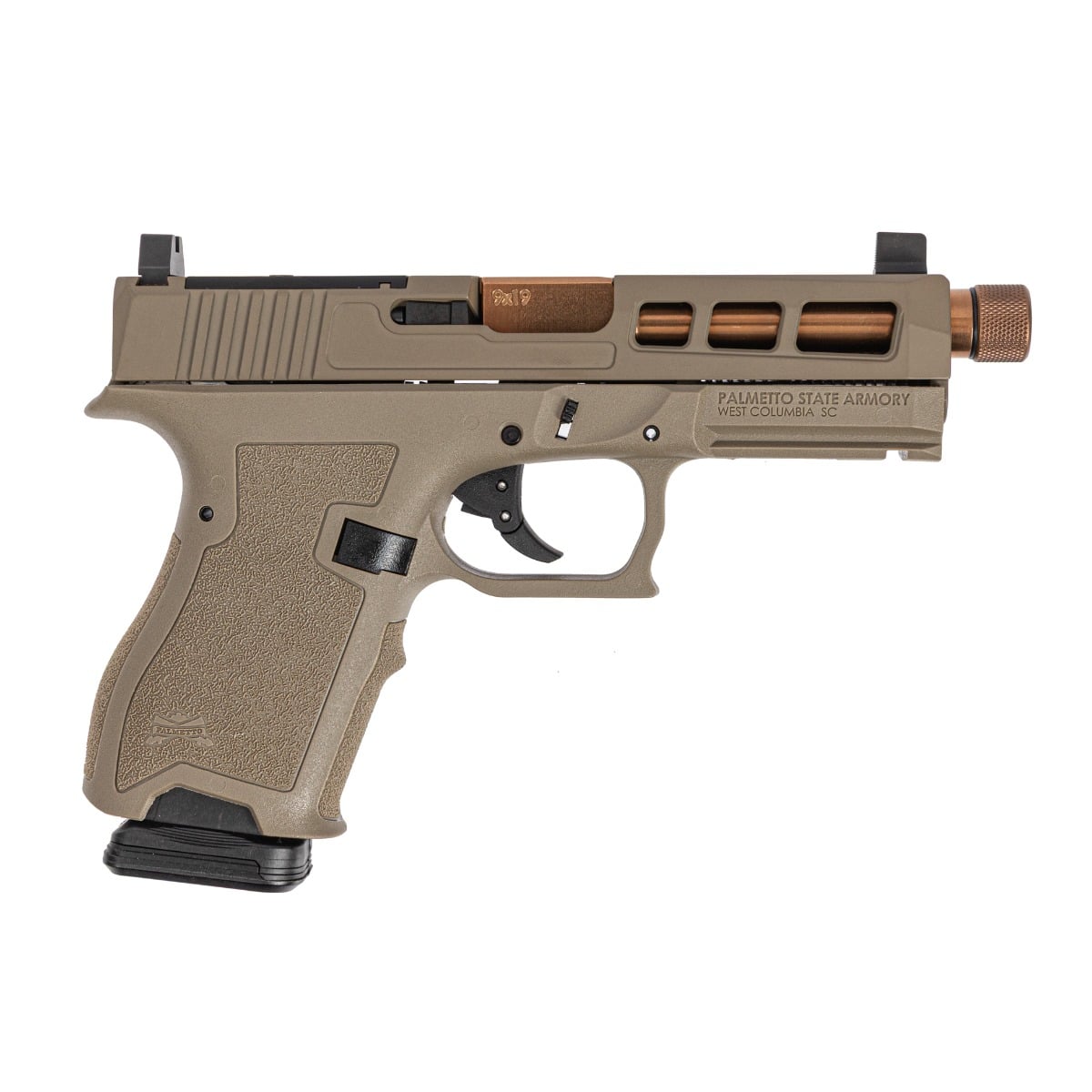 PSA Dagger Compact SW1 RMR Pistol With Threaded Copper Barrel, FDE