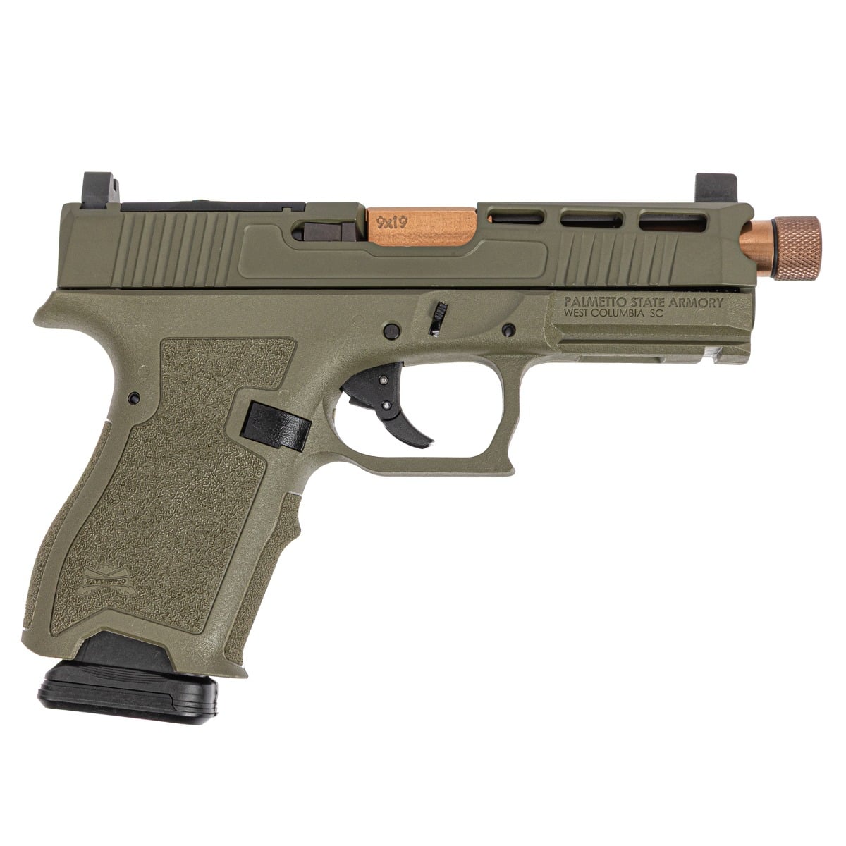 PSA Dagger Compact 9mm Pistol With SW4 ECC RMR Slide & Copper Threaded Barrel, Sniper Green