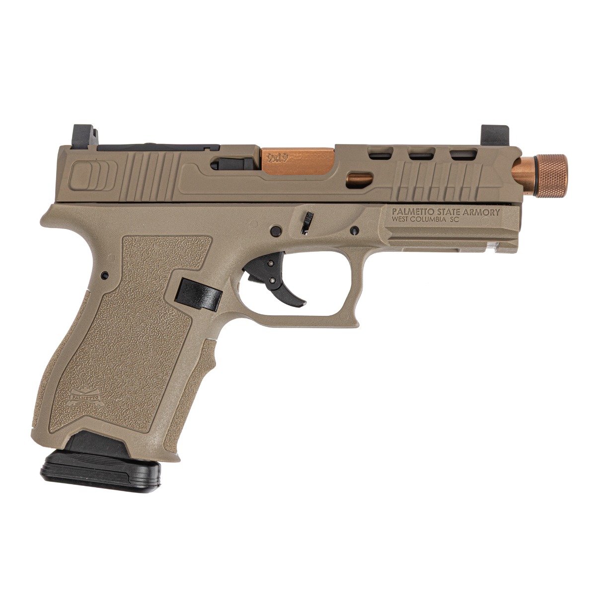 PSA Dagger Compact 9mm Pistol With SWRV2 RMR Slide & Copper Threaded Barrel, Flat Dark Earth