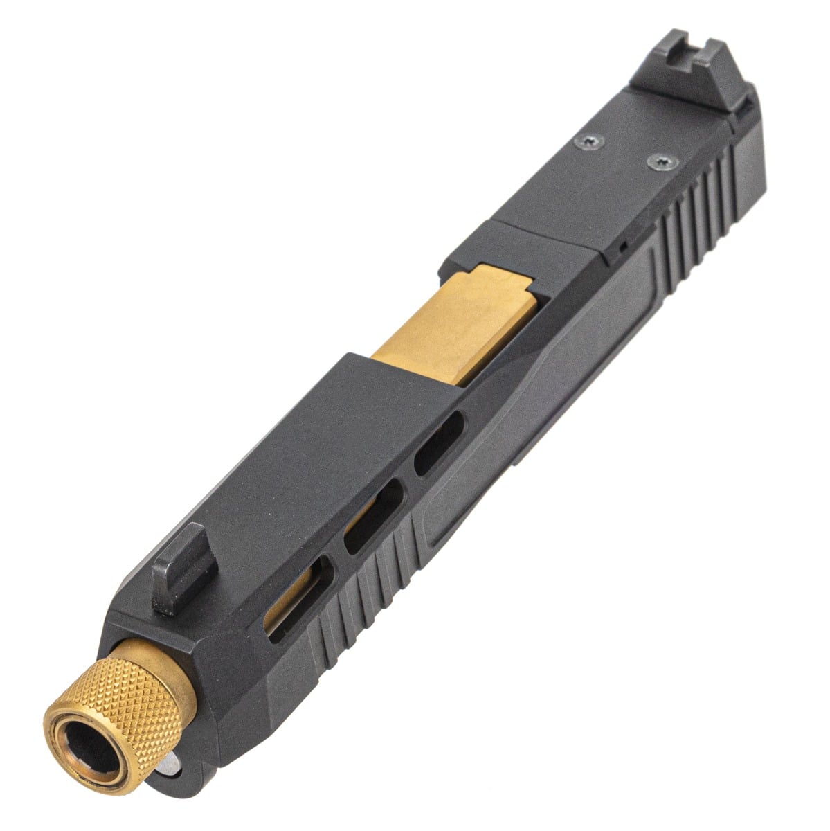 PSA Dagger Complete SW2 RMR Slide Assembly W/ Gold Barrel, Black
