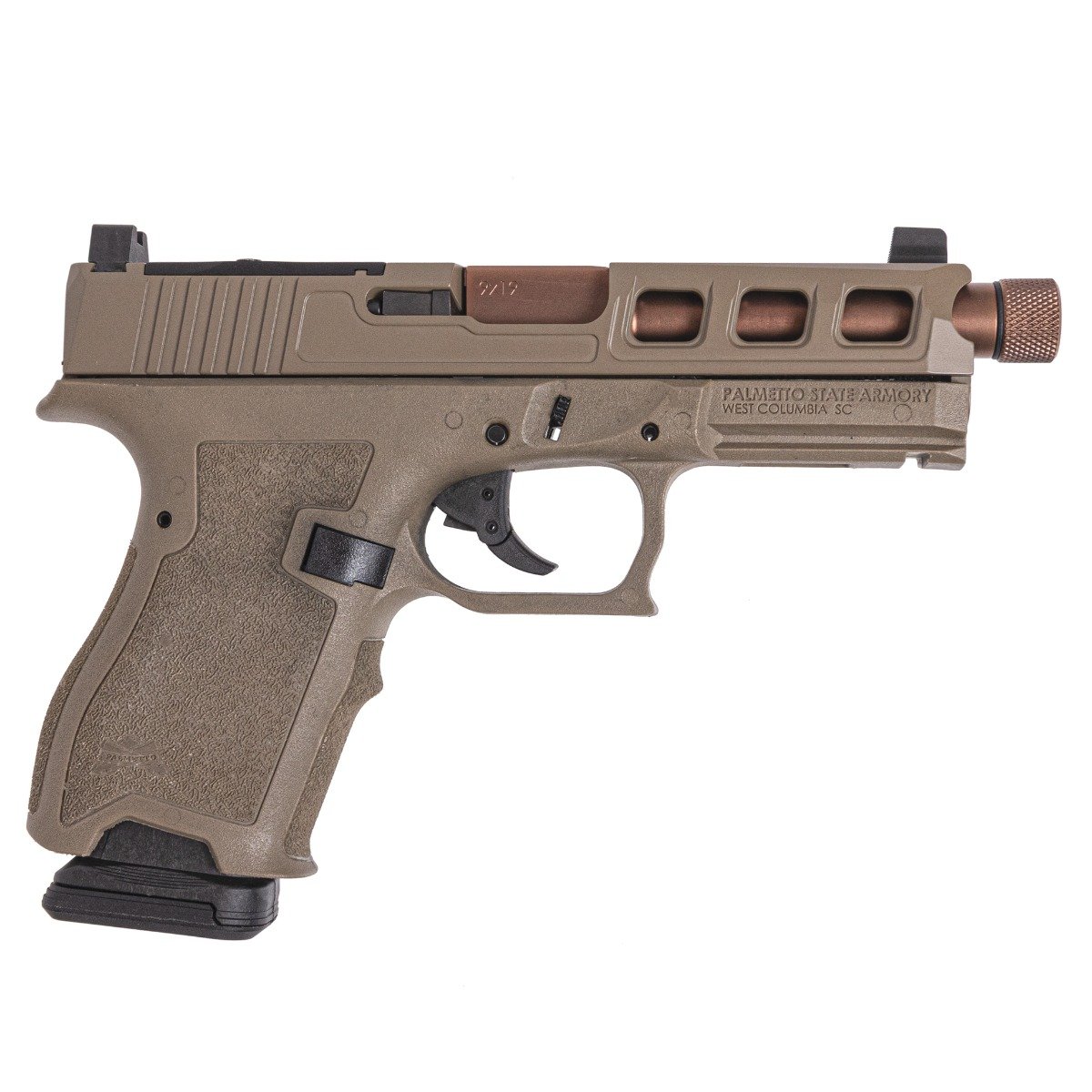 Blem PSA Dagger Compact 9mm SW3 RMR Pistol W/ Copper Threaded Barrel, Flat Dark Earth - Palmetto State Armory