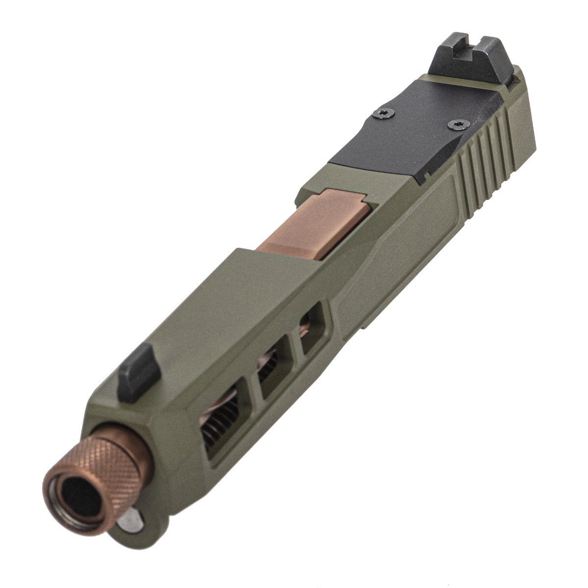 PSA Dagger Complete SW1 RMR Slide Assembly W/Copper Spiral Barrel, Sniper Green - Palmetto State Armory