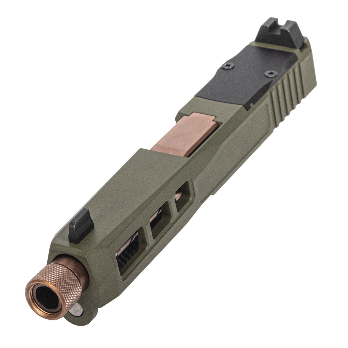 PSA Dagger Complete SW1 Doctor Slide Assembly W/Copper Honeycomb Barrel, Sniper Green - Palmetto State Armory