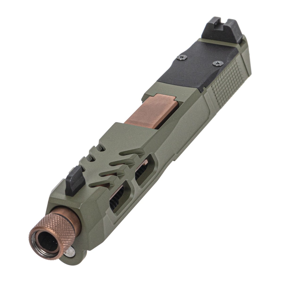 PSA Dagger Complete SW6 RMR Slide Assembly With Copper Threaded Barrel, Sniper Green