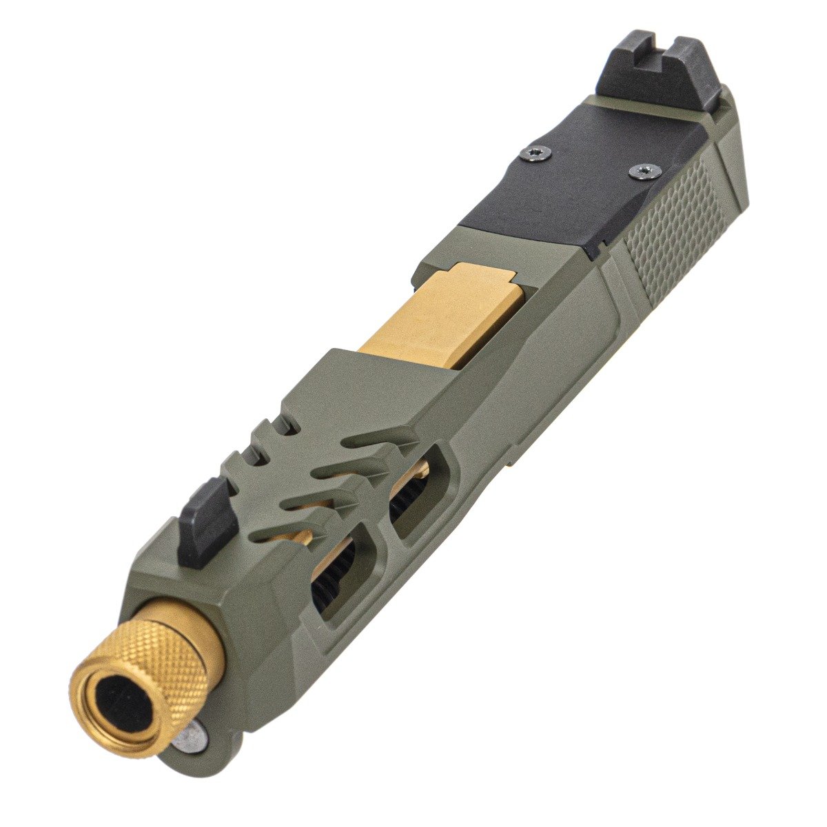 PSA Dagger SW6 RMR Slide Assembly with TiN Fluted Threaded Barrel , Sniper Green - Palmetto State Armory