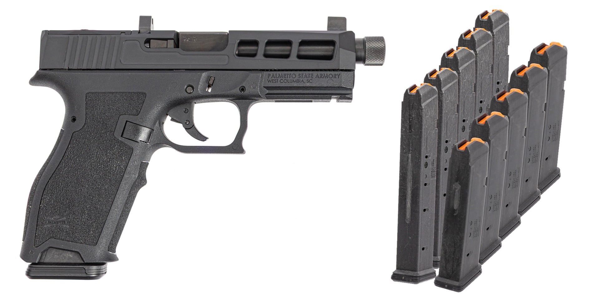 PSA Dagger Full Size - S 9mm Pistol with SW1 RMR, Threaded Barrel & 5 17rd & 5 27rd Mags, Black