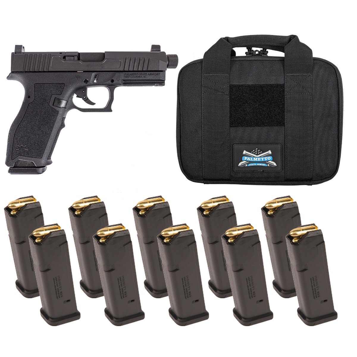 PSA Dagger Full Size-S , ECC, RMR, Threaded Barrel, Soft Case, With 10-17RD Mags, Black
