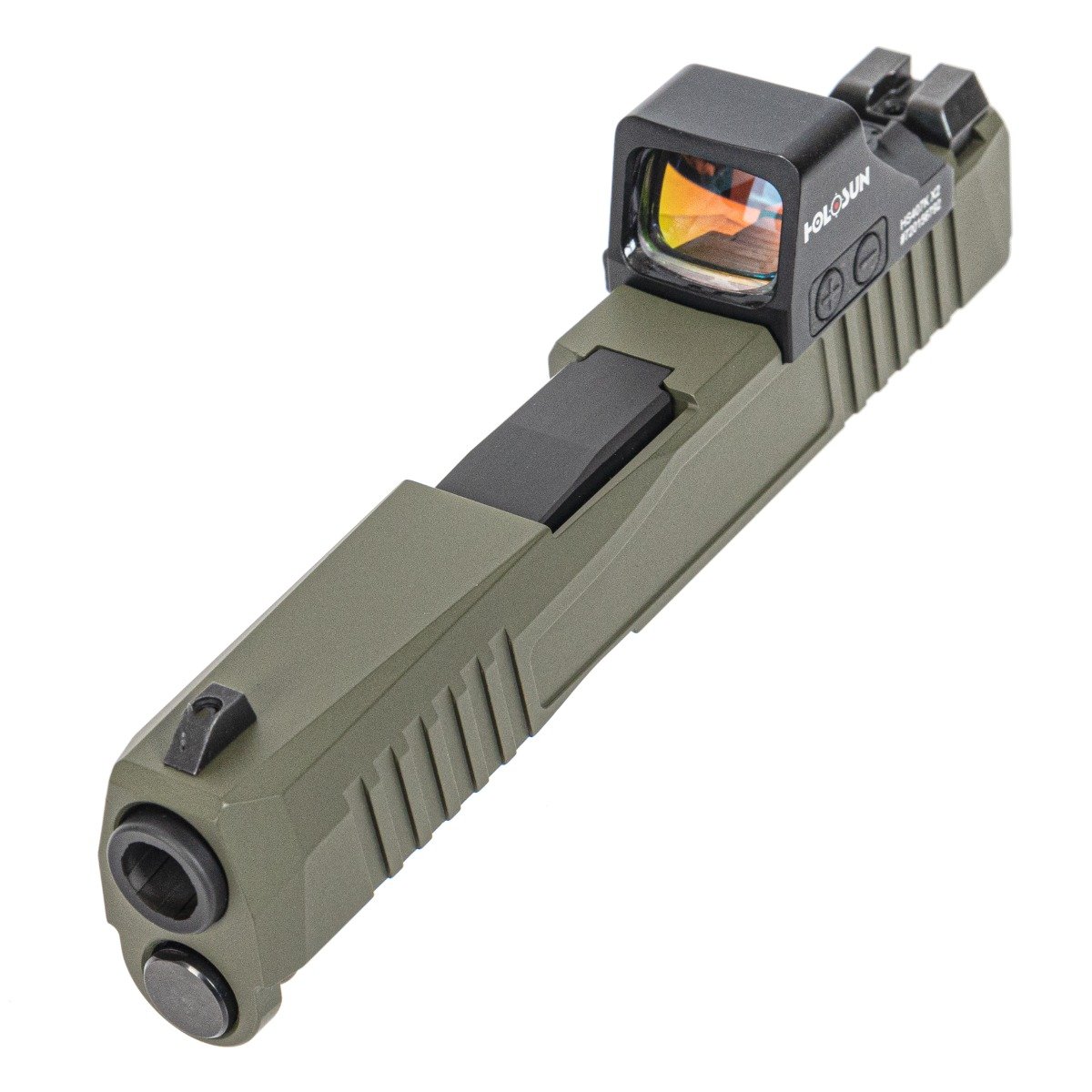 PSA Dagger Micro Complete Slide Assembly, Non-Threaded Barrel - Shield Cut w/ Holosun 407k, Sniper Green - Palmetto State Armory