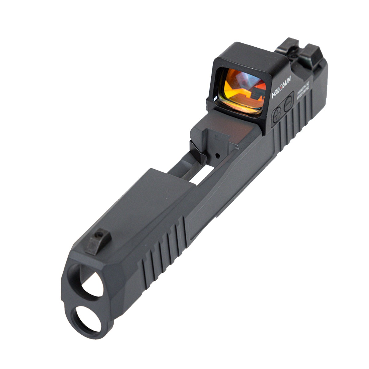 PSA Dagger Micro Complete Slide Assembly - Shield Cut W/Holosun 407K, Gray - Palmetto State Armory