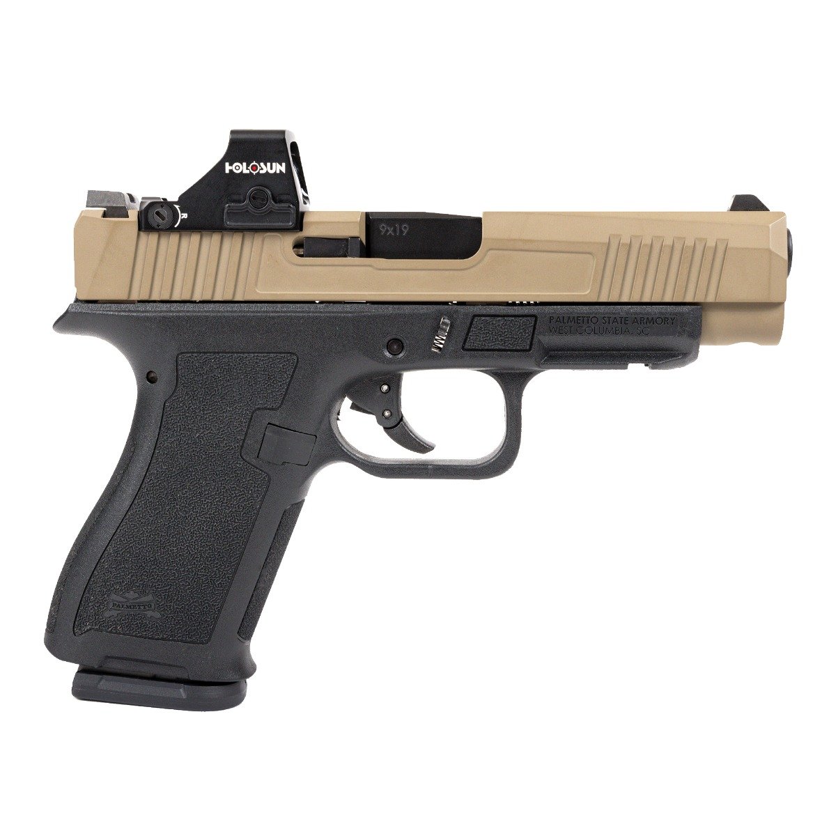 PSA Dagger Micro X-1 9mm Pistol - Shield Cut, Non-Threaded Barrel W/Holosun 407k, Two Tone, FDE Slide - Palmetto State Armory