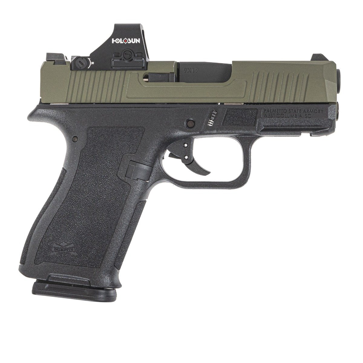 PSA Dagger Micro 9mm Pistol - Shield Cut W/ Holosun 407K, Sniper Green Slide, 2-Tone - Palmetto State Armory