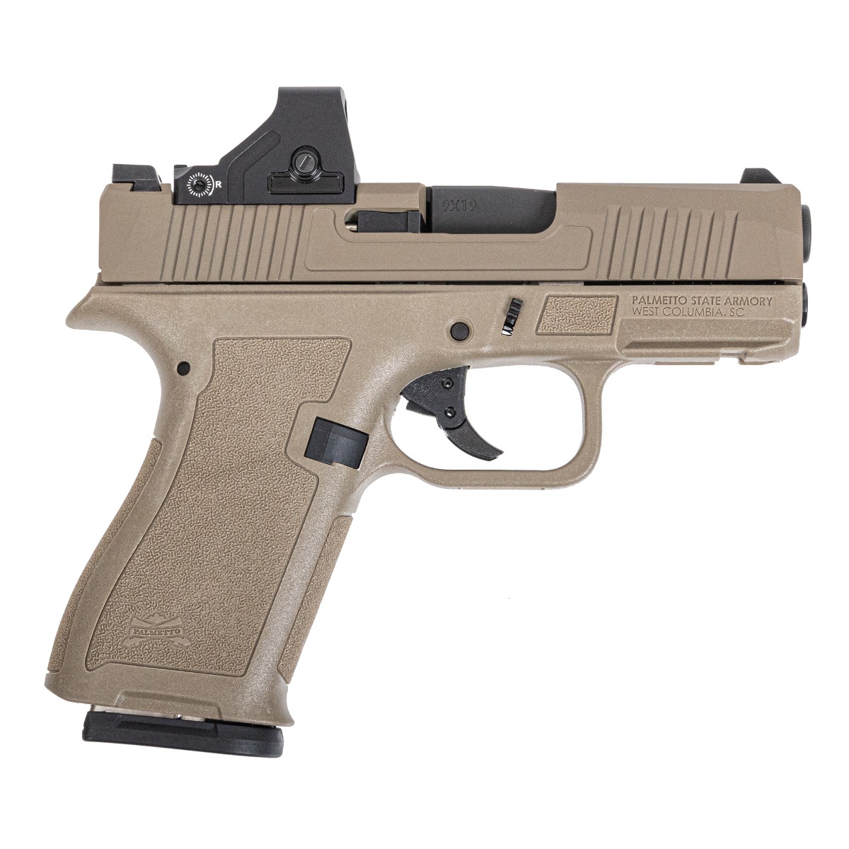 PSA Dagger Micro 9mm Pistol - Shield Cut, Non Threaded Barrel, Flat Dark Earth W/Raven Optic 3MOA - Palmetto State Armory