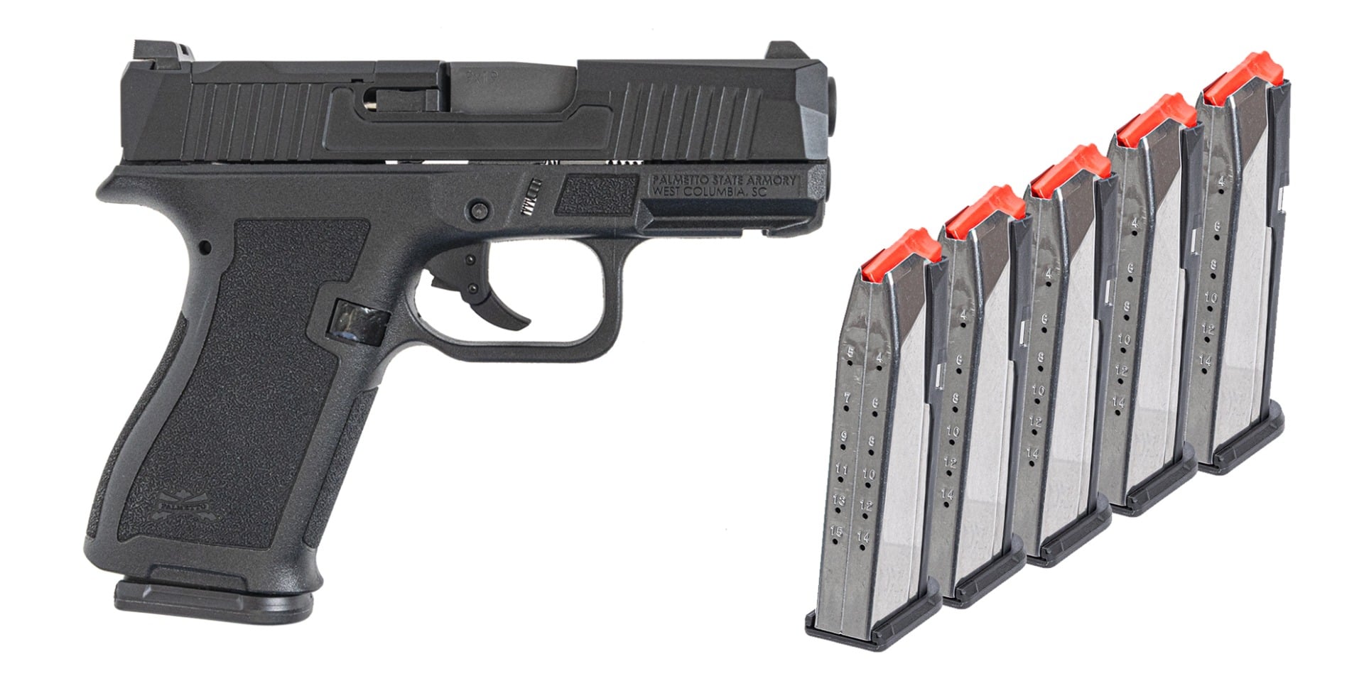 PSA Dagger Micro 9mm Pistol - Shield Cut With 5 15rd Mags & Bag, Black