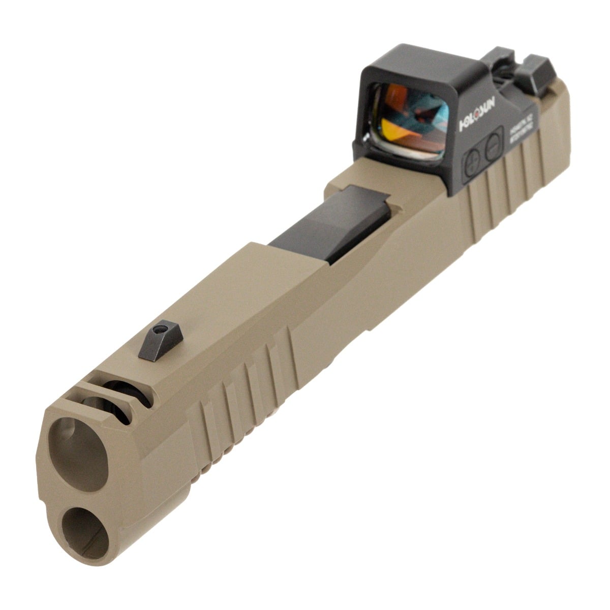 PSA Dagger Micro C-1 Complete Slide Assembly, Non-Threaded Barrel - Shield Cut W/Holosun 407K, Flat Dark Earth