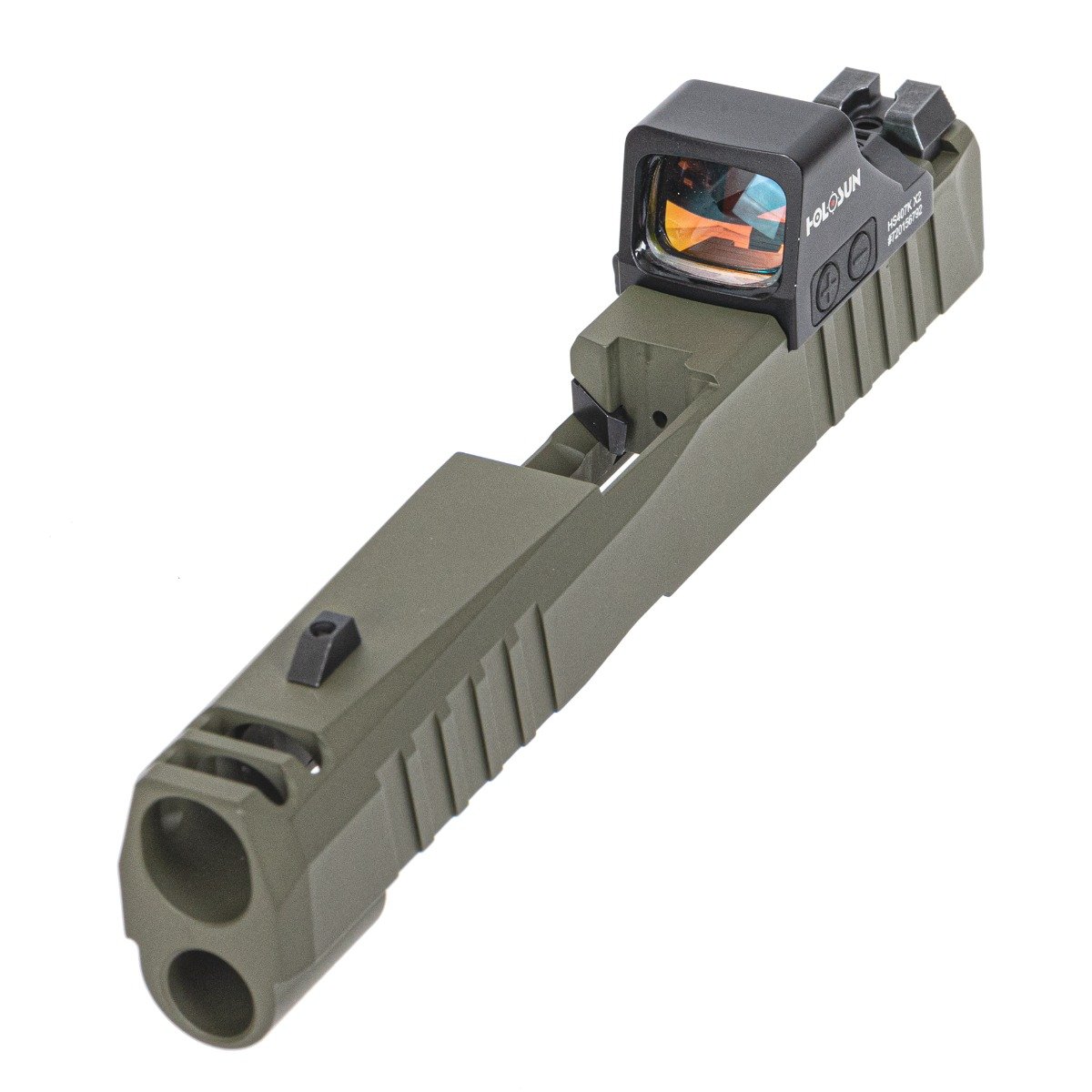 PSA Dagger Micro C-1 Complete Slide Assembly - Shield Cut W/Holosun 407K, Sniper Green - Palmetto State Armory