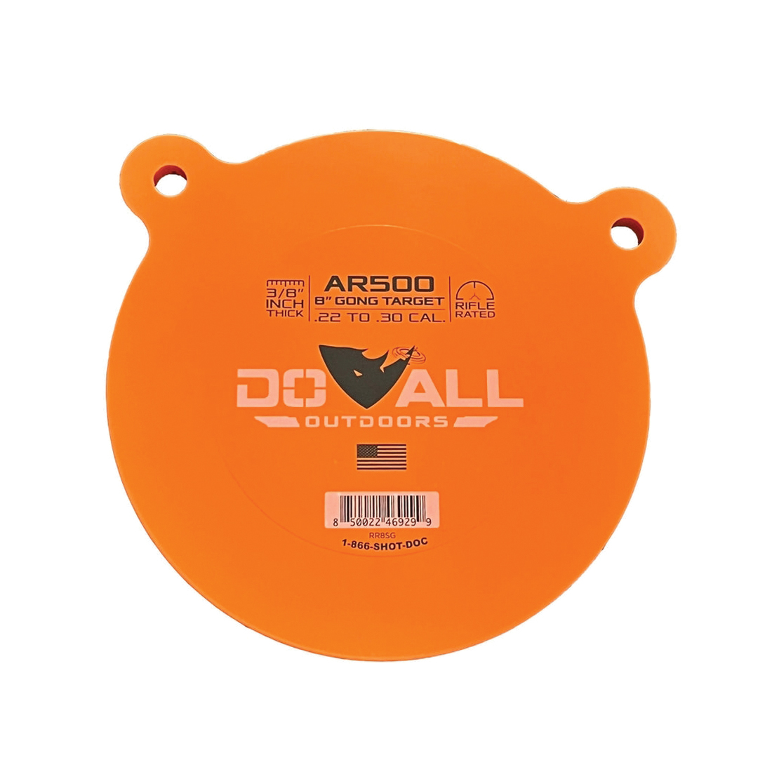 Do-All Outdoors .30-06 Springfield/9mm Round Gong Target 8" x 8" x 0.37" - Do-All Outdoors