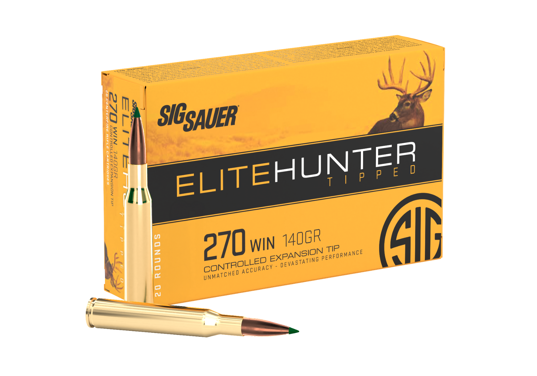Sig Sauer Ammo .270 Win 140gr 20rd Sig Elite Tipped CF Rifle - E270TH140-20 - Sig Sauer
