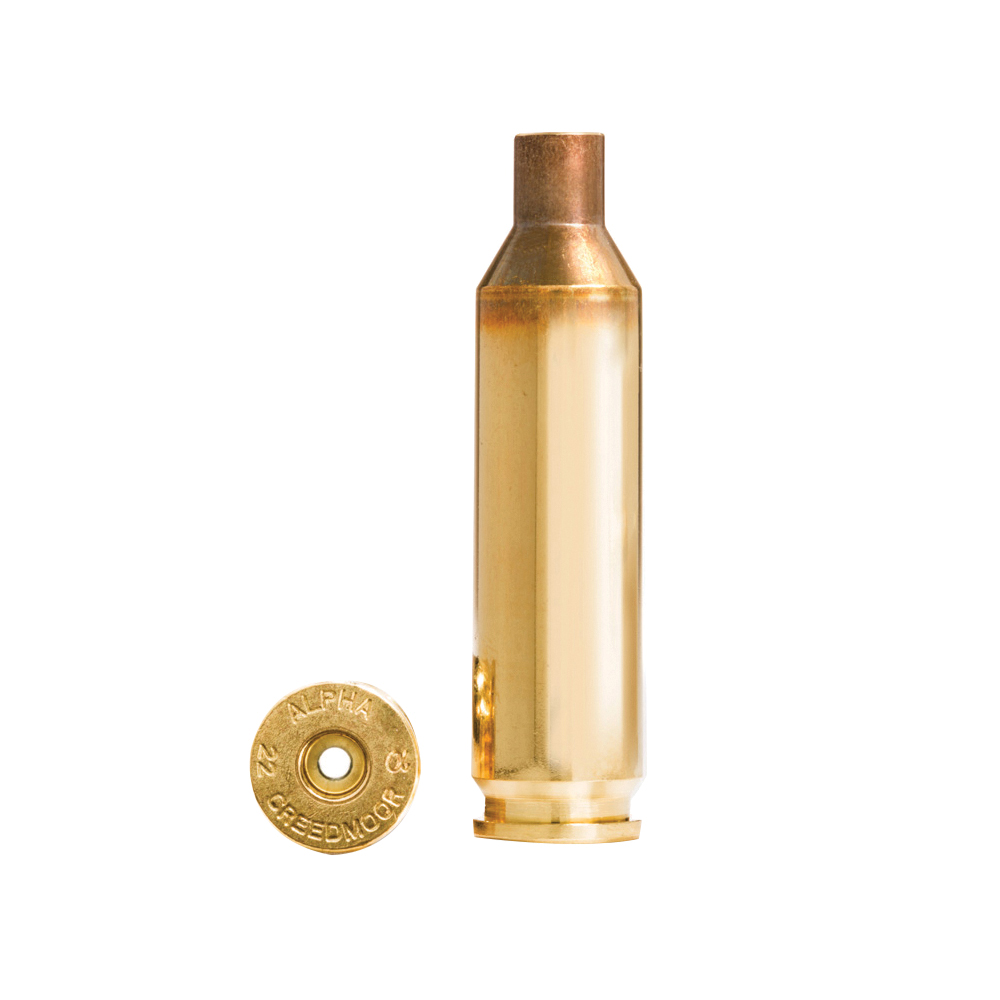 Alpha Munitions .22 Creedmoor Small Rifle Unprimed Brass Cartridge Case, 100rds - Alpha Munitions