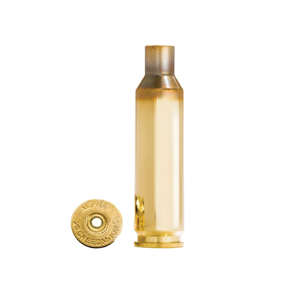 Alpha Munitions .25 Creedmoor Small Rifle Unprimed Brass Cartridge Case, 100rds - Alpha Munitions