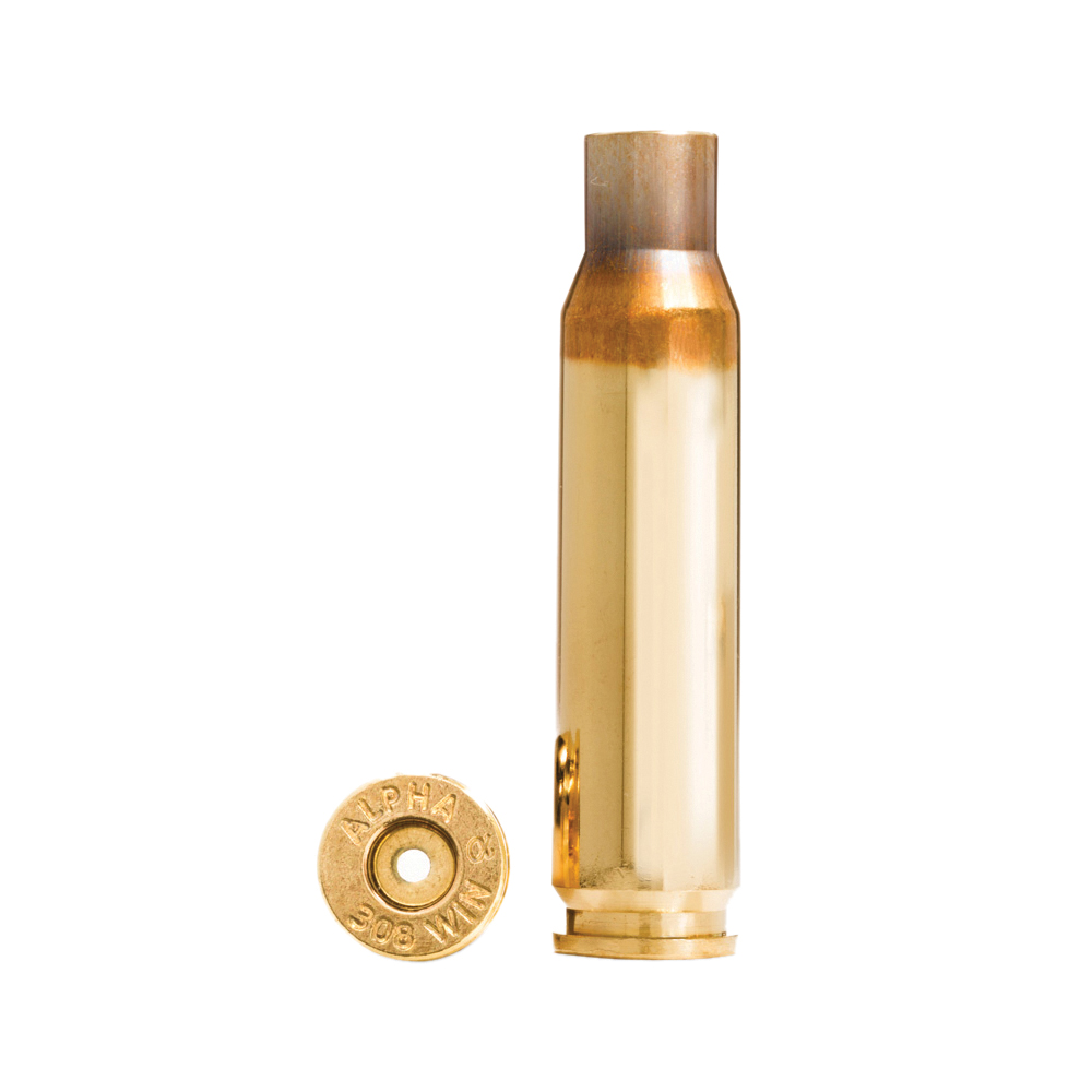 Alpha Munitions .308 Win Large Rifle Unprimed Brass Cartridge Case, 100rds - Alpha Munitions