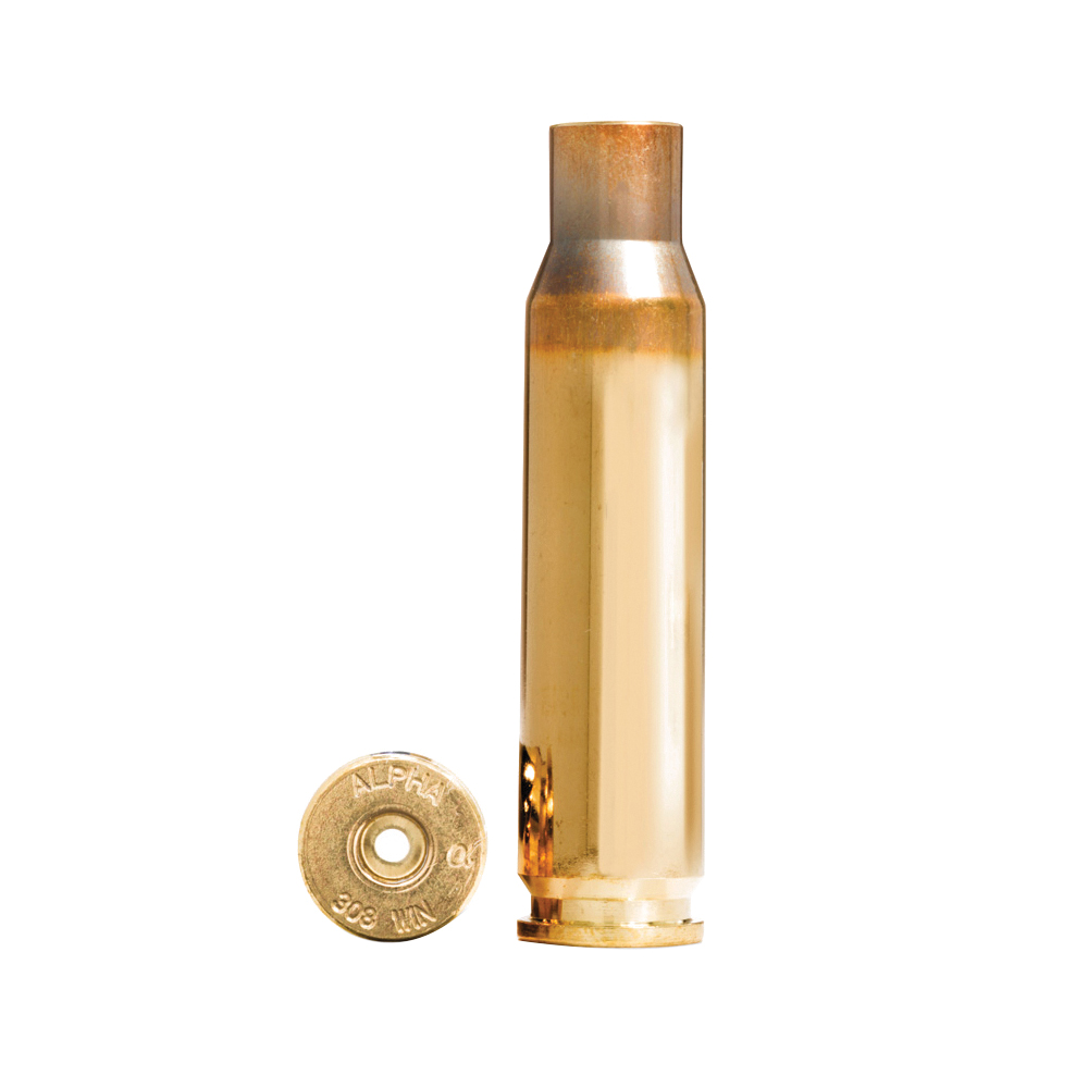 Alpha Munitions .308 Win Small Rifle Unprimed Brass Cartridge Case, 100rds - Alpha Munitions