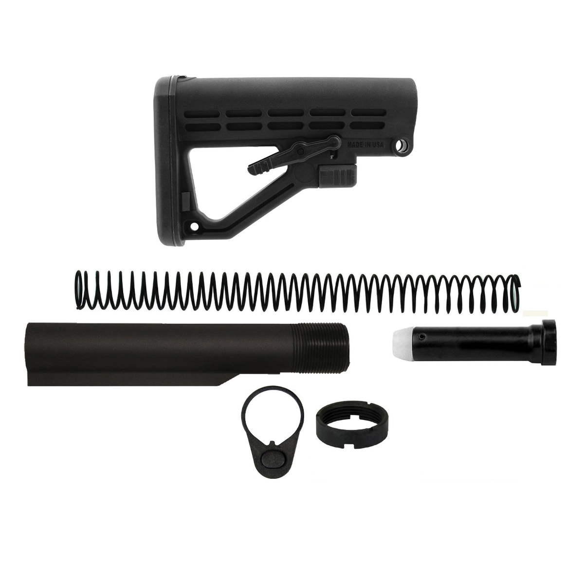 TacFire 6-Postion Stock Kit w/Buttpad, Black