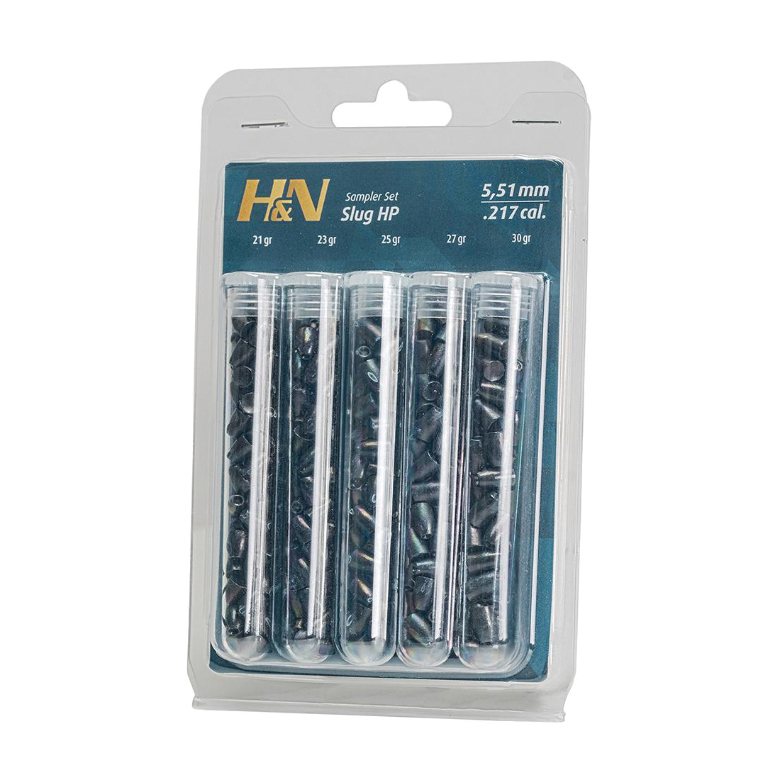 H&N Slug Sampler .22 Cal Airgun Pellet, 21 - 30 gr 150rds - H&N