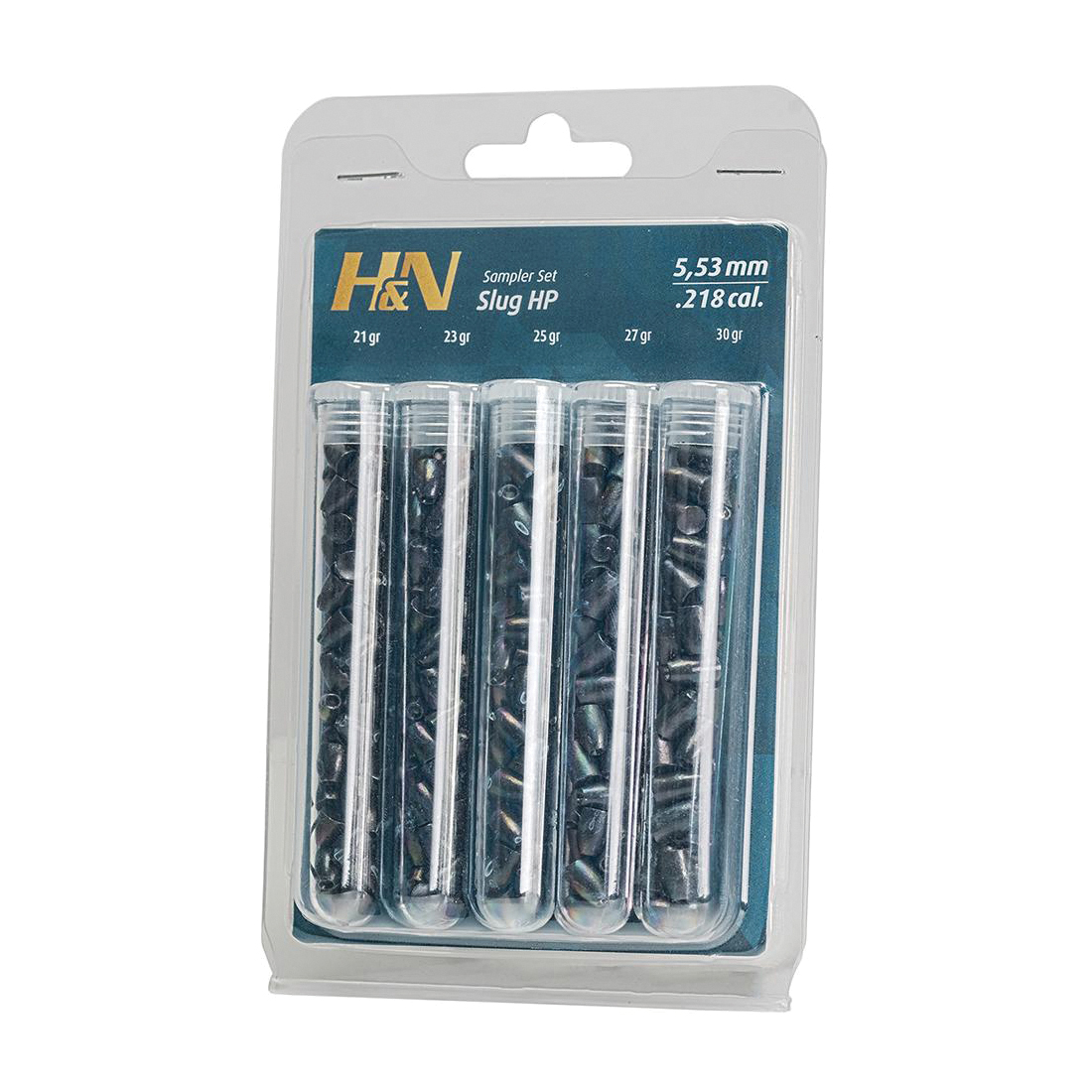 H&N Slug Sampler .22 Cal Airgun Pellet, 21 - 30 gr 150rds - H&N