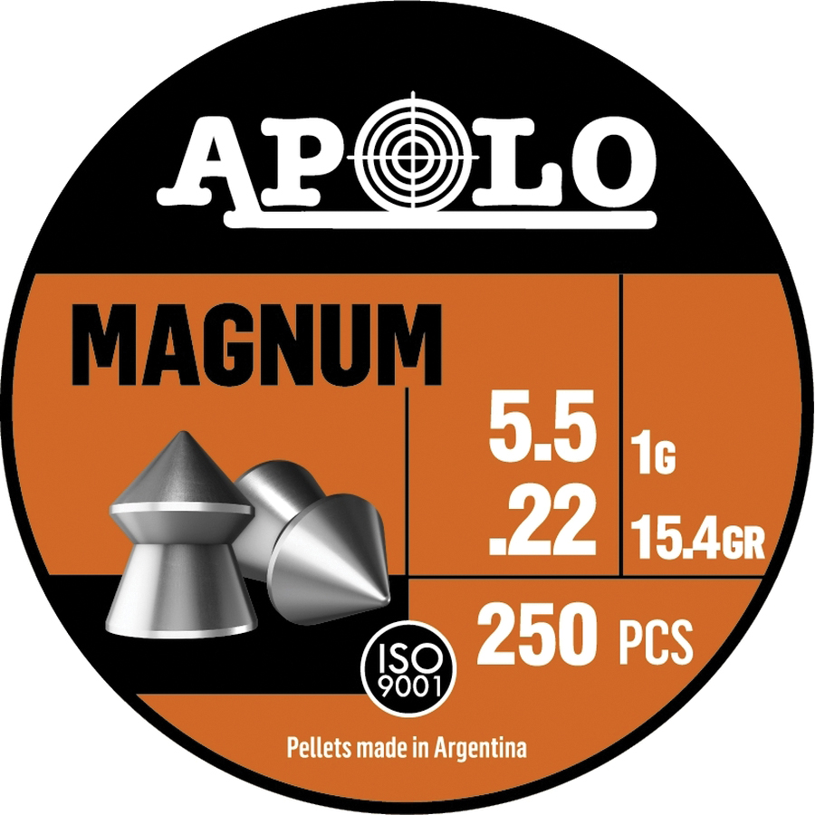 Hatsan USA Apolo Magnum .22 Cal Pointed Airgun Rifle Pellet, 15.40 gr 250rds - Hatsan Usa