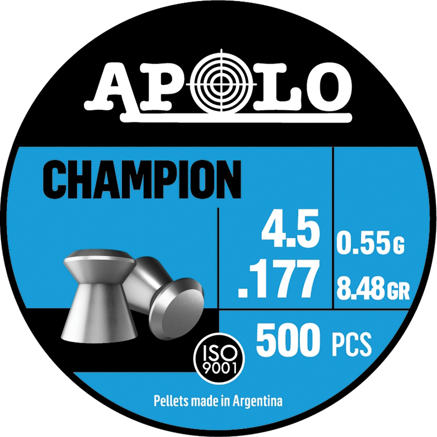 Hatsan USA Apolo Champion .177 Caliber Flat Airgun Rifle Pellet, 8.45 gr 500rds - Hatsan Usa