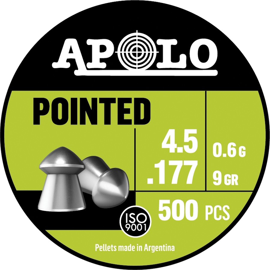 Hatsan USA Apolo Pointed .177 Caliber Airgun Rifle Pellet, 9 gr 500rds - Hatsan Usa