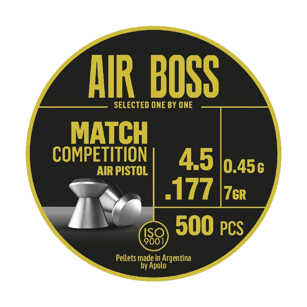 Hatsan USA Apolo Air Boss Match Competition .177 Caliber Flat Airgun Pistol Pellet, 7 gr 500rds - Hatsan Usa