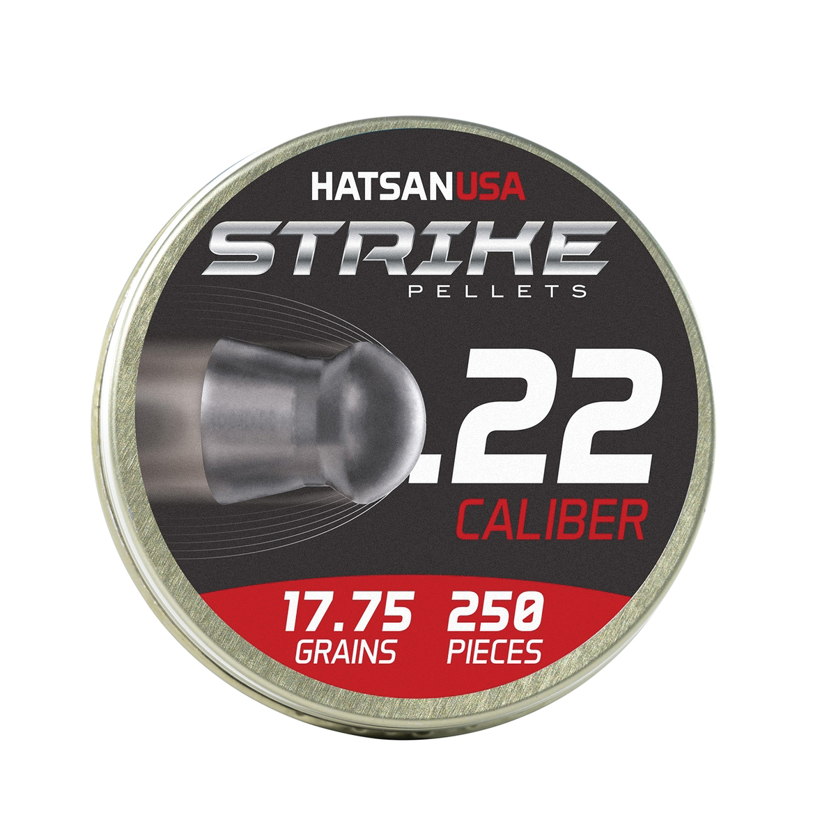 Hatsan USA Vortex Strike Pellets .22 Cal Domed Airgun Rifle Pellet, 17.75 gr 250rds - Hatsan Usa