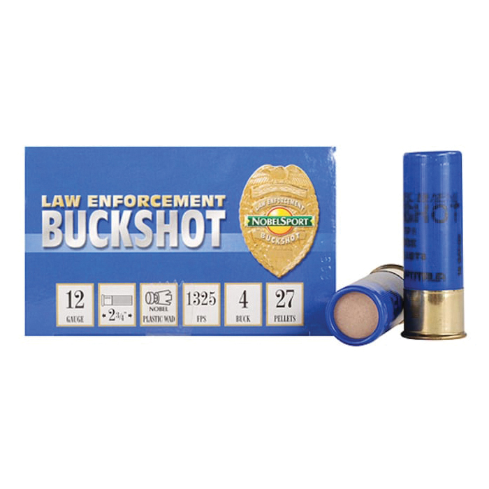 Nobel Sport Buckshot Law Enforcement 12 Gauge 2-3/4" #4 Buck 10rds