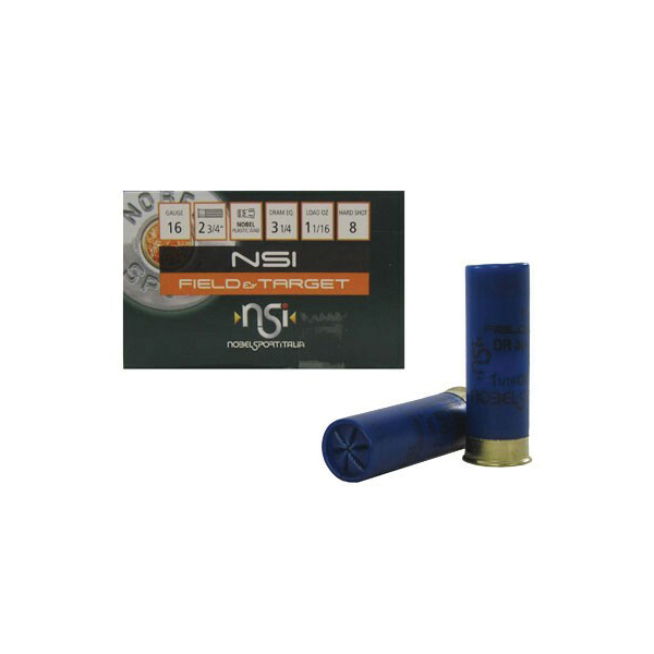 Nobel Sport Field & Target Hunting Loads 16 Gauge 2-3/4" #8 1-1/16 Ounce 25rds - Nobel Sport