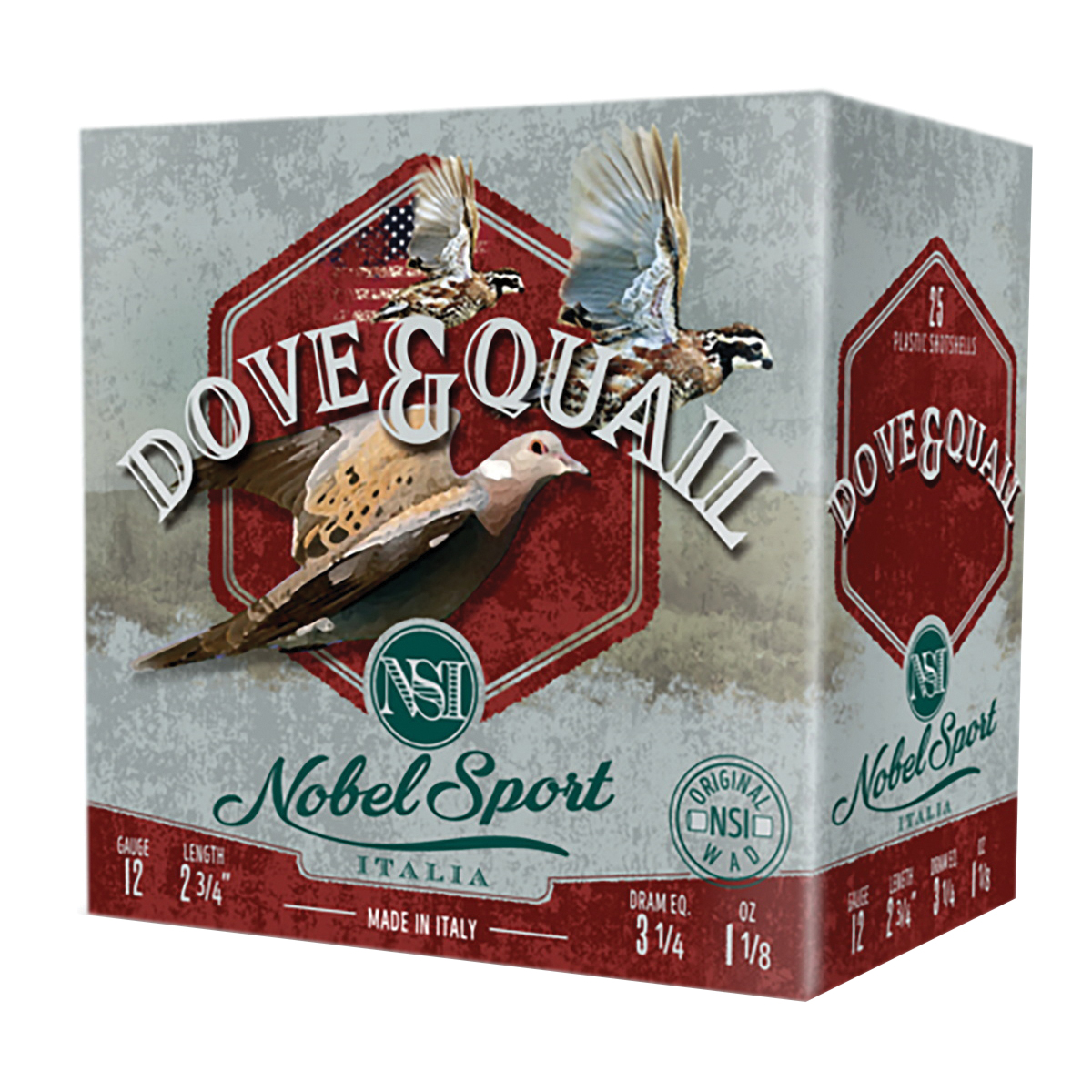 Nobel Sport Dove & Quail Hunting Loads 12 Gauge 2-3/4" #8 1-1/8 Ounce 25rds - Nobel Sport