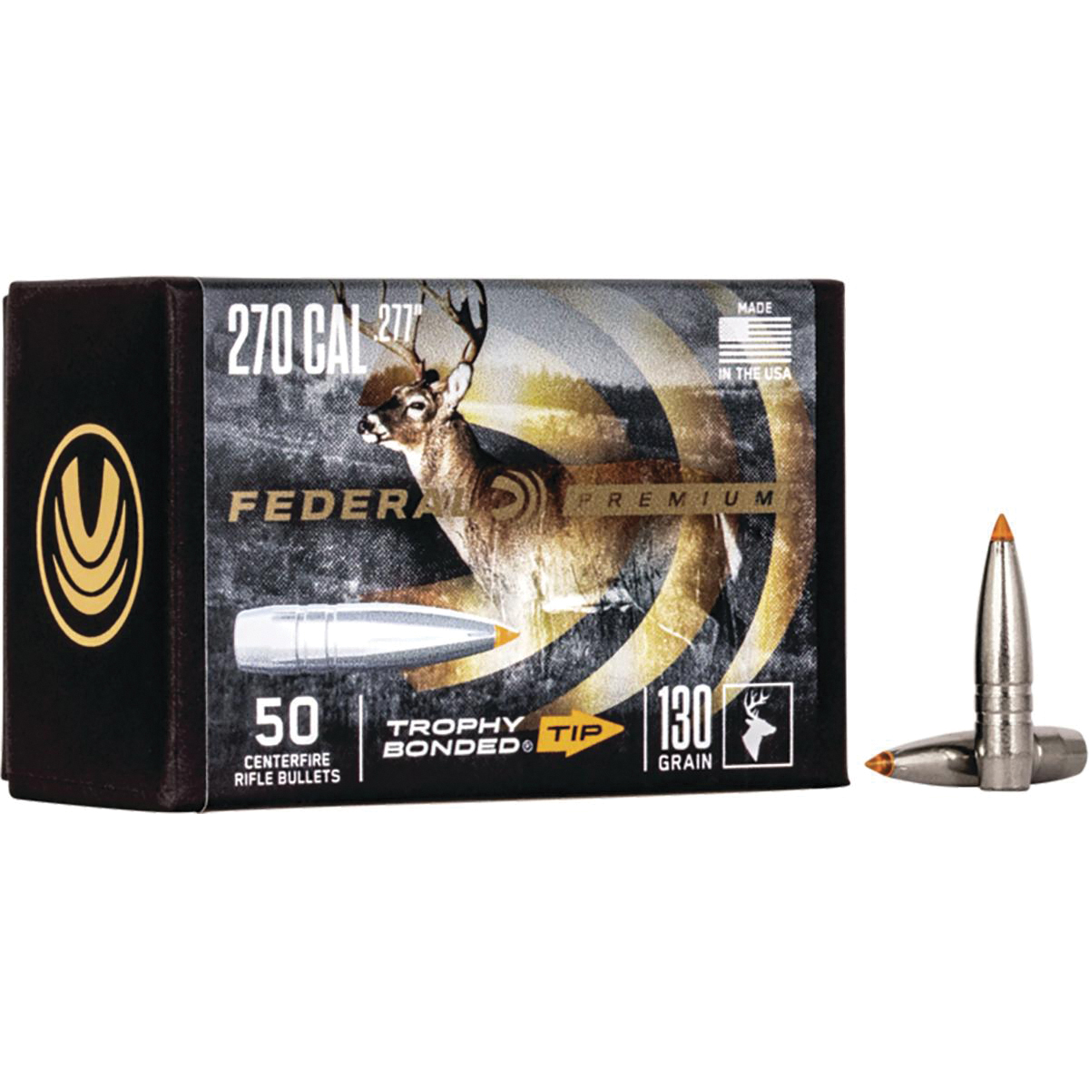 Federal .277 Cal BPT Rifle Bullet, 130 gr 0.277" 50rds - Federal