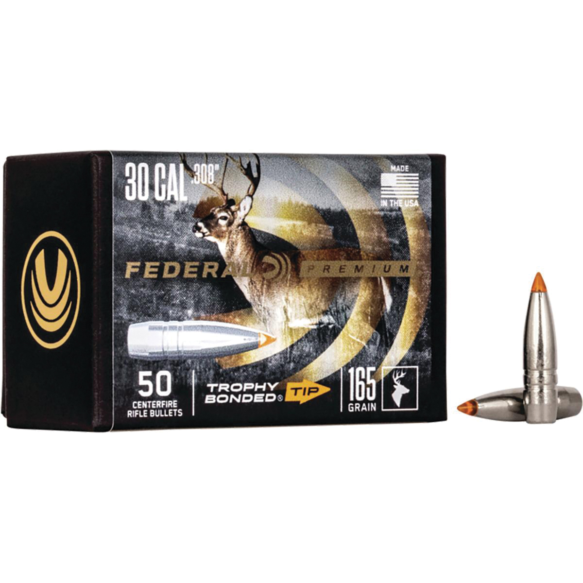 Federal .308 Cal BPT Rifle Bullet, 165 gr 0.308" 50rds - Federal