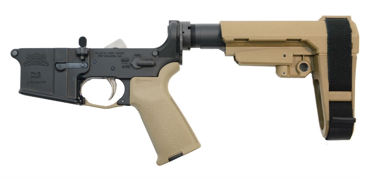 PSA AR15 Complete MOE EPT with adjustable brace Lower, FDE - 5165448739 - Palmetto State Armory