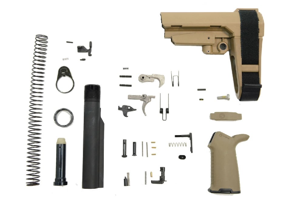 PSA SBA3 MOE+ EPT Pistol Lower Build Kit, Flat Dark Earth - Palmetto State Armory